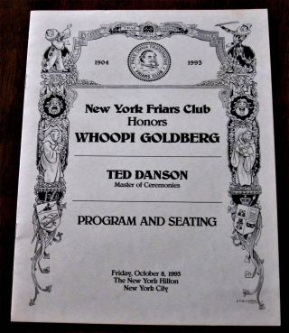 Ny Friars Club Program Honors Whoopi Goldberg 10/8/1993 Danson Danson Blackface