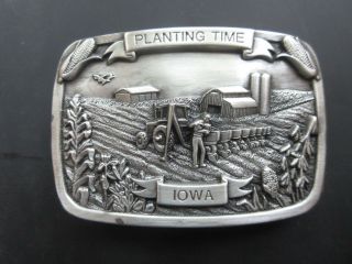 Vintage Belt Buckle Planting Time Iowa Dekalb Pfizer Genetics Seed Corn Soybeans