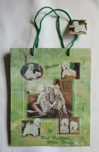 Westies West Highland White Terrier Dog Gift Bag Present Tag Handles