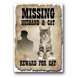 Maine Coon Cat Husband Missing Reward Fridge Magnet No 4 Funny