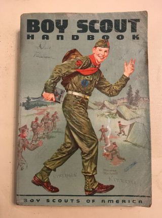 Vintage 1964 Boy Scout Handbook Norman Rockwell Cover Plus 6 Merit Badge Series