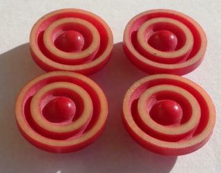 Set Of 4 Small Dyed And Carved Vegetable Ivory Buttons