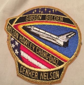 Nasa Space Shuttle Patch Gibson Bolden Nelson Hawley Chang - Diaz Cenker Nelson
