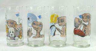 E.  T.  1982 Limited Edition Pizza Hut Collector’s Series 6” Glasses Set Of 4