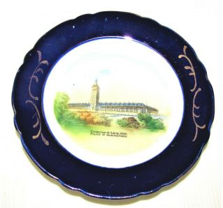 1904 - - St.  Louis Worlds Fair - - Souvenir - - Ceramic Pin Tray - - Palace Of Manufactures