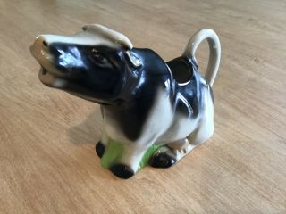 Vintage Black And White Milk Cow Creamer By Tony Wood