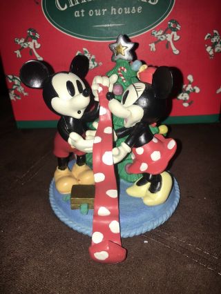 Disney Mickey And Minnie Mouse Decorating Christmas Tree Stocking Holder Hanger