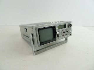 Vintage 1980s Sanyo Portable Tv & Clock Radio (tpm2170) In Order