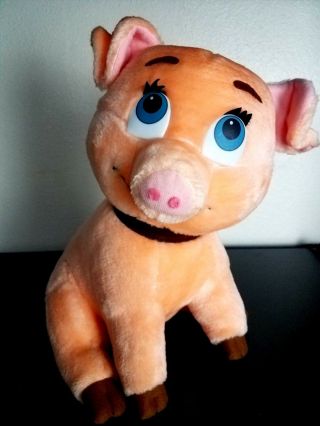 1985 Rarevtg Disney Hen Wen Pig Plush Toy The Black Cauldron Stuffed Animal 11 "