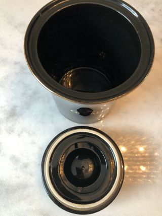 Gevalia Kaffe Black Ceramic Coffee Canister with Gold Metal Trim & 2 Mugs 3