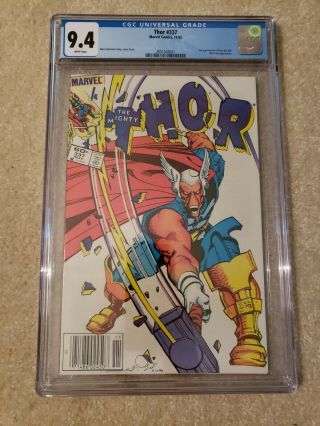 Mighty Thor 337 Cgc 9.  4,  Freshly Graded Marvel Comics 1st Beta Ray Bill