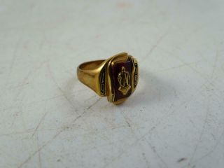 Vintage 10k Solid Yellow Gold Central High School Class Ring Mid Century 1959