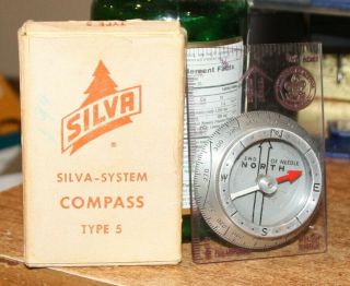 Vintage Official Boy Scout Silva System Compass - Made In Sweden Type 5