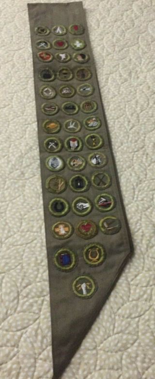 Vintage Boy Scout Sash With 39 Patches