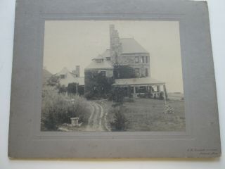 Early 1900s Cabinet Card - Huge Stone House,  Plum Island,  Ma. ,  Twitchell Photo