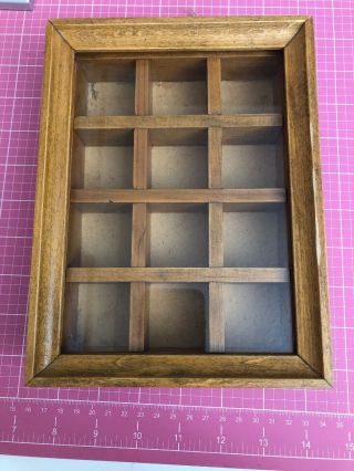 Thimble Miniatures Wooden Display Case Glass Cover 6” X 8”