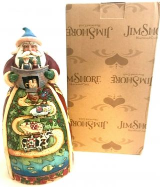 Jim Shore Two By Two Large Santa Figurine Holding Noah 