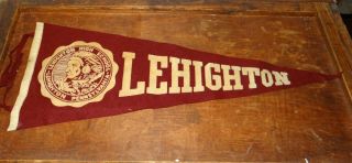 Vintage Lehighton Pa High School Pennant 1940 - 50 