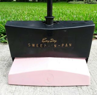Retro Mid Century " Easy Day " Sweep - In - Pan Standing Dust Pan W/ Long Handle
