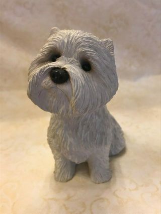 Sandicast Westie West Highland White Terrier Dog Sitting Figurine Brue (a6)