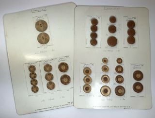 2 Vintage Salesman Sample Cards - B.  Schwanda & Sons,  Ny Wood Sewing Buttons