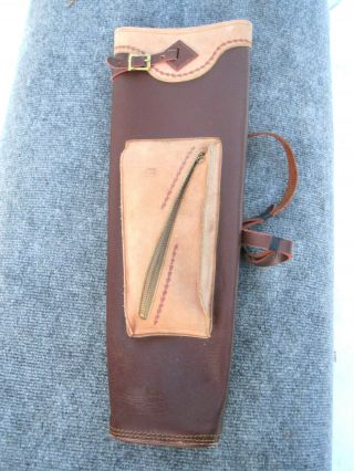 Vintage Bear Archery Leather Arrow Back Quiver Recuve Compound Long Bow Hunting