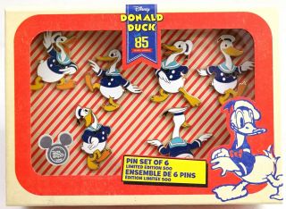 D23 Expo 2019 Disney Donald Duck 85 Years Anniversary 6 Pin Set Le 500