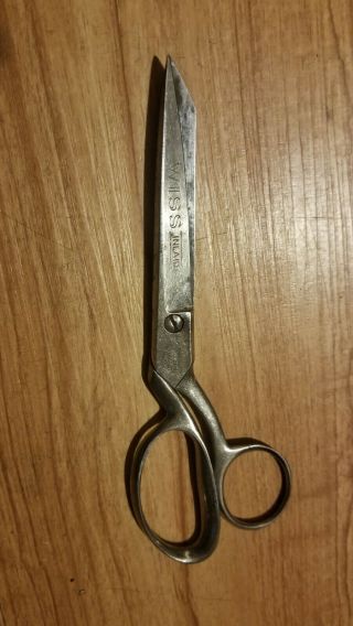 Vintage Wiss Inlaid Steel Forged No.  127 Sewing Scissors Shears Usa 7.  5 "