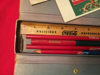 1900 ' s Drink Coca Cola School Box of Pencil Ruler Ink Blotters NOS Sign COKE 3