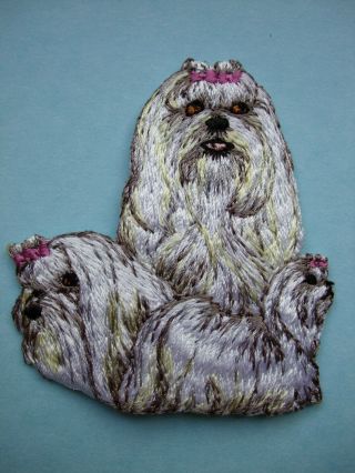 Iron - On Embroidered Patch - Maltese Terrier - Dog
