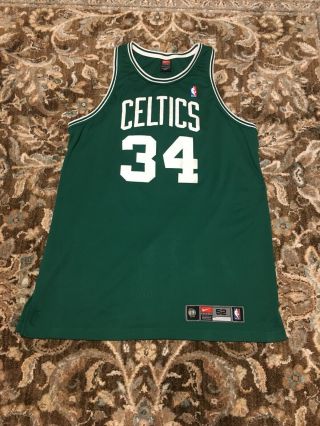 Nba Jersey Boston Celtics Paul Pierce Nike Authentic Sz 52 Xxl Vtg Green Away