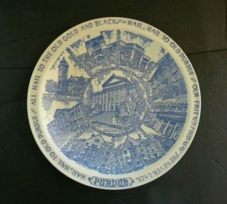 Vintage 10 1/2 Inch Purdue University Plate By Vernon Kilns U.  S.  A.