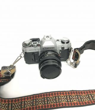 Canon Ae - 1 35mm Slr Film Vintage Camera With Fd 50 Mm Lens Not