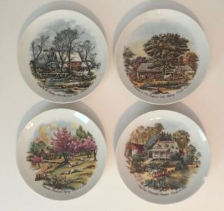 Currier & Ives American Homestead Spring Summer Autumn & Winter Display Plates