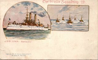 The White Squadron 12,  U.  S.  S.  Iowa Batleship Postcard G05