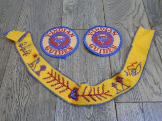 2 Vintage Ymca Indian Guides Patches Father And Son Pals Forever - 4 " & Sash