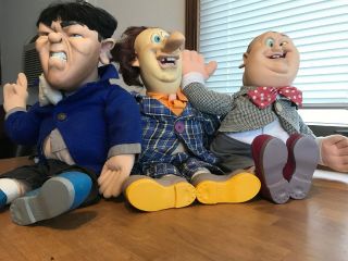 Vintage Three 3 Stooges 22 " Curly,  Moe And Larry Dolls 1996 Tv Pals