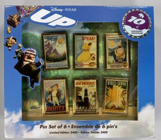 Disney Pixar Up 10th Anniversary Limited Edition Of 2400 Pin Set Of 6
