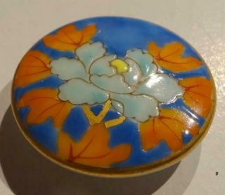 Vintage Ceramic Button With Colorful Floral Design