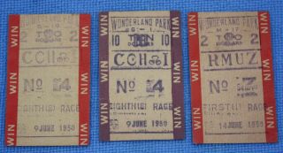 Dated 1950 Wonderland Park Greyhound Racing Revere Massachusetts Betting Tickets