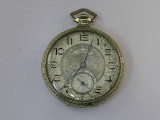 Vintage Illinois Pocket Watch Fancy Green Gold Filled Case 12 Size 17 Jewel 1924