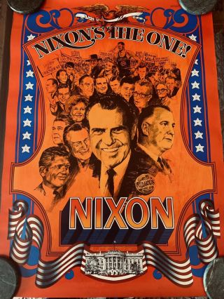 Vintage • Richard Nixon 1968 Presidential Campaign Poster.