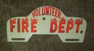 Vintage Volunteer Fire Dept.  License Plate Topper