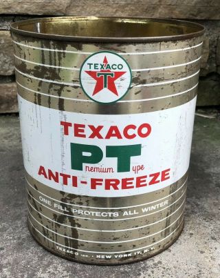 Vtg 1970s Texaco Pt Premium Type Anti - Freeze 1 Gallon Can Tin Gas Oil Station