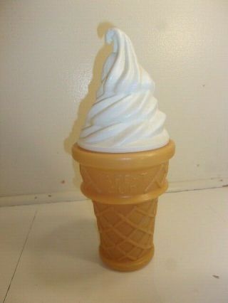 Safe - T Cup Vanilla Swirl Ice Cream Cone Plastic Bank - 11 " Tall