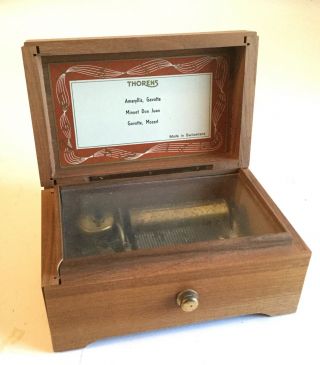 Vintage Thorens Swiss 3 Song Music Box Amaryllis,  Minuet Don Juan,  Gavotte