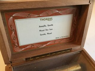 Vintage Thorens Swiss 3 Song Music Box Amaryllis,  Minuet Don Juan,  Gavotte 2