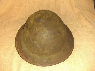 Ww1 Doughboy Helmet Wwi U.  S.  Helmet With Liner And Chin Strap Vintage War Item