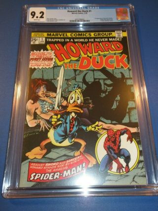 Howard The Duck 1 Bronze Age Key 1st Issue Cgc 9.  2 Nm - Beauty Wow Spider - Man