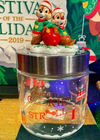 2019 Disney Parks Epcot Festival Of The Holidays Cookie Jar Stroll Chip And Dale